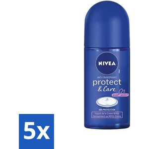 Nivea - Deodorant - Roller - Protect & Care - 48 Uur Lang Werkend - 50 ml - Bulkverpakking - 5 stuks