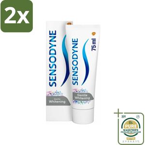 Sensodyne - Tandpasta - Gentle Whitening - Milde Reiniging - 75 ml - Voordeelverpakking - 2 stuks - Gevoelige tanden - Tandpasta