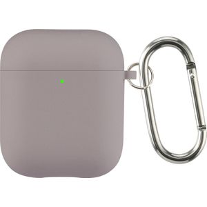 Siliconen Case voor Apple AirPods 1 en 2 – Schokabsorberende Beschermhoes met Clip – Val- en Krasbestendig – Zacht Silicone Hoesje – Ondersteunt Draadloos Opladen – Perfecte Pasvorm – Stijlvol en Duurzaam – Beige