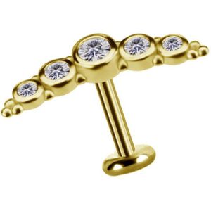 18K Gouden Helix Piercing met Stralende Zirkonia