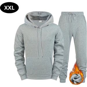 Livano Joggingpak Heren - Huispak - Volwassenen - Trainingspak - Comfortabel - Jogging Pak - Joggingsbroek - Lichtgrijs - XS