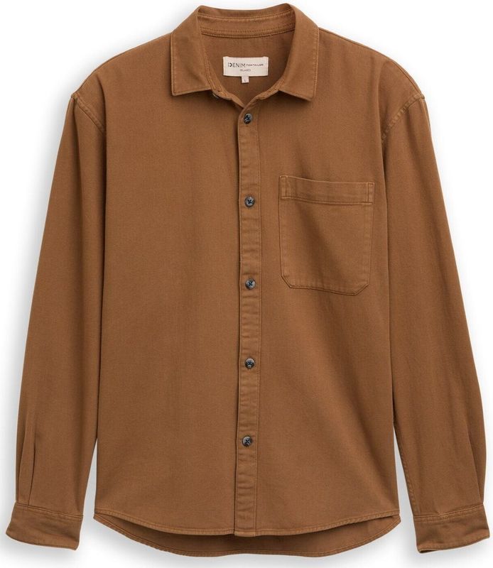 TOM TAILOR DENIM - Overhemd - Cognac - Comfort Fit - Lange Mouw