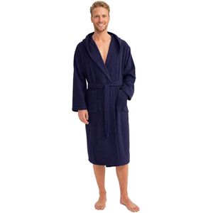 Ibenzoa® Comfortabele herenbadjas van katoen met capuchon voor dagelijks gebruik