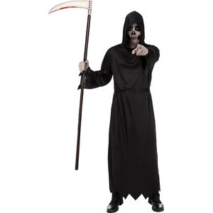 Funidelia | Magere Hein Kostuum Voor voor vrouwen en mannen - Horror, Grim Reaper, Death, Halloween - Kostuum voor Volwassenen Accessoire verkleedkleding en rekwisieten voor Halloween, carnaval & feesten - Maat XXL - Zwart