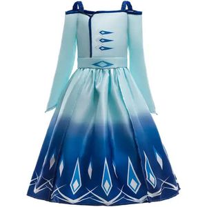 Prinsessendroom -Elsa jurk - Ijsblauwe magie - 104 (3/4 jaar) - Prinsessenjurk -Verkleedkleding - Feestjurk