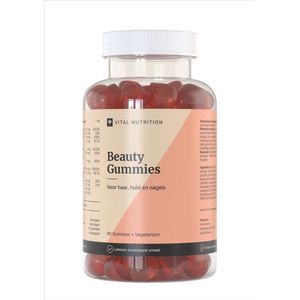 Vital Nutrition Beauty Gummies - Voor huid, haar en nagels - Extra hoog in biotine - Lekkere sinaasappel smaak - 60 gummies