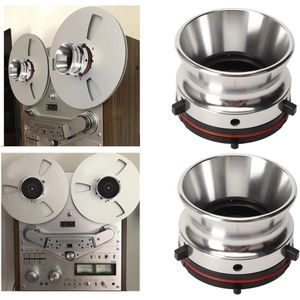 Paar NAB Hub Adapters voor Studer ReVox, Akai, Teac - 10 Inch Opener - Lege Aluminiumlegering Take Up Reel - Small Hub Tape Reel Recorder (Zilver)