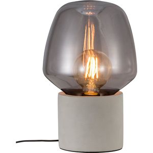 Nordlux Christina 20-tafellamp-E27-beton- lichtgrijs-smoke glas