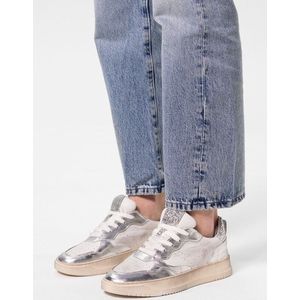 Sacha - Dames - Zilveren metallic sneakers met glitters - Maat 41