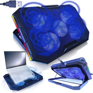 Elektra Gaming Laptop Cooler - 5 Ventilatoren - 17 inch - Zwart