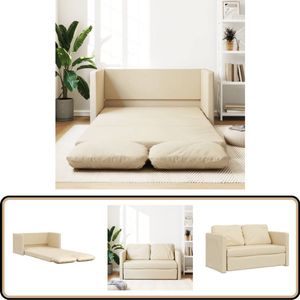 vidaXL Slaapbank 2-in-1 - 112x174x55 cm - crèmekleurig Vloerslaapbank - Slaapbank - 2 Persoons Bed - Tweepersoonsbed - Lounge Sofa