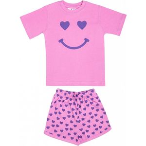 Fun2wear - Smiley Shortama -Fuchsia - maat 92