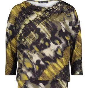 BETTY BARCLAY - Bloes mosterd/zwarte print - Maat 36 - Vrouwen - 9853 Black Khak - polyester