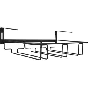 Hangende bekerhouder met 3 rails - Ruimtebesparende kelkhouder voor keuken en bar - Modern design 35 x 22.5 cm .