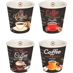 Espresso mokjes set van 4| It's Coffee Time|By Dora Papis
