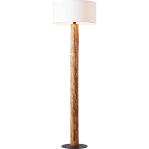 Brillant | Jimena vloerlamp eiken geolied/wit | 1x A60, E27, 25W, geschikt voor normale lampen (niet meegeleverd)