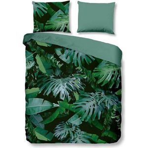 Snoozing Jungle - Flanel - Dekbedovertrek - Lits-jumeaux - 240x200/220 cm + 2 kussenslopen 60x70 cm - Green