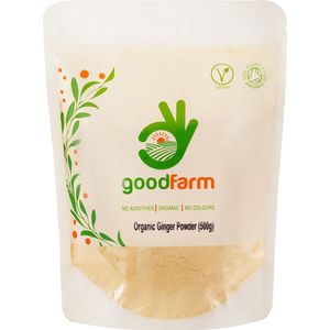 goodFarm Biologisch Gemberpoeder 500g - Premiumkwaliteit, Gecertificeerd Biologisch | Superieur aroma en smaak | Geweldige aanvulling op voedselbereidingen (gebak, thee, stoofschotels)