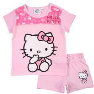 Hello Kitty shortama/pyjama katoen roze maat 110