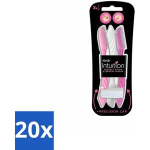 Wilkinson Intuition - Navulmesjes - Wenkbrauw Shaper - Precisie - 3 mesjes - Bulkverpakking - 20 stuks