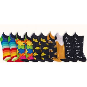 Voordeelbundel | Sneakersokken | Grappige sokken | Maat: 36-41 / 42-47 | 10 Paar