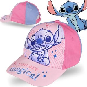 Disney Stitch Roze-Blauwe Pet met Klep, voor Meisjes / 52 cm