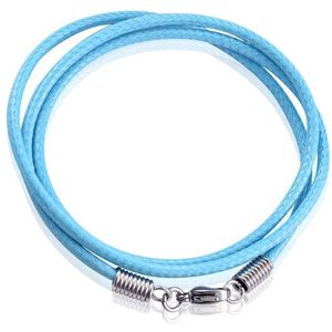 LGT Jewels waxkoord ketting Lichtblauw - 2.5mm-65cm