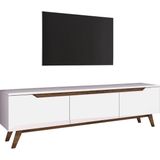 TV Meubel - Stijlvol Walnoot & Wit Design - 180x48,6x35cm - Duurzaam Melamine Materiaal