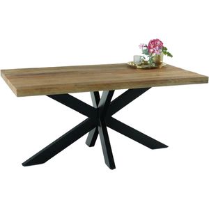 Eettafel langwerpig mangohout 160cm lichtbruin John langwerpige tafel duurzaam mango eetkamertafel
