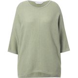 MIAMODA MIAMODA - Dames - Trui oversized glitterbreisel vleermuismouwen - Mintgroen - Maat 42+
