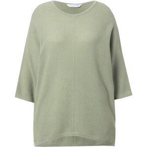 MIAMODA MIAMODA - Dames - Trui oversized glitterbreisel vleermuismouwen - Mintgroen - Maat 42+