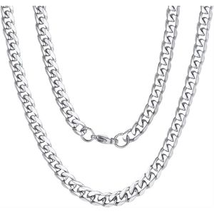 CHPN - Ketting - Zilverkleurige ketting - Schakelketting - Necklace - Chain - Zilverkleurig - 40CM - Unisex - Cadeautje - Mooie ketting - 3MM breed