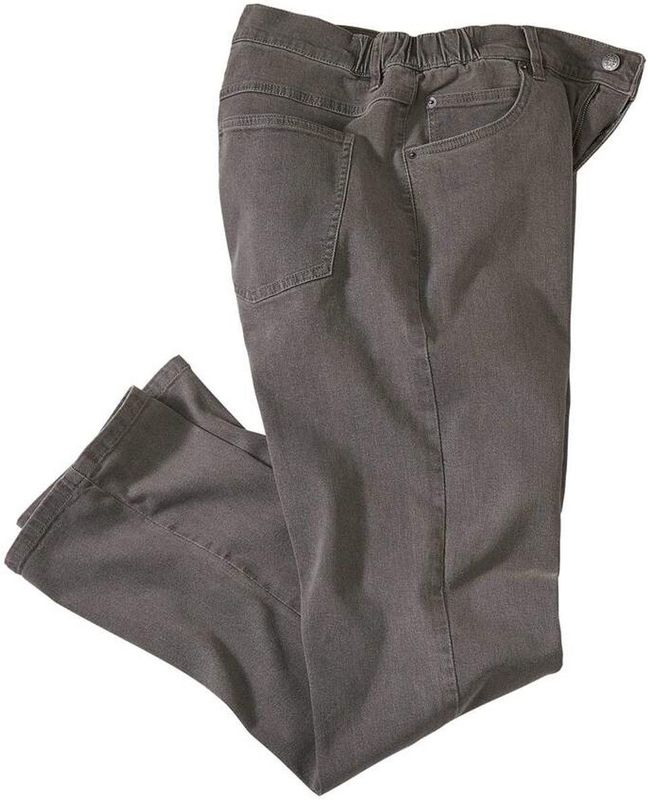 ATLAS FOR MEN Regular jeans - gedeeltelijk elastische tailleband - heren stretchjeans - rechte snit - herenbroek - verkrijgbaar in grote maten, donkergrijs, 40