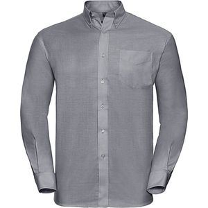 Grijs luxe overhemd met lange mouwen Merk Russel Oxfort maat 2XL