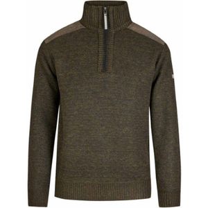 STØRVIK Liam Fijn Gebreide Pullover Heren - Teddy Gevoerd - Maat XL - Olijfgroen