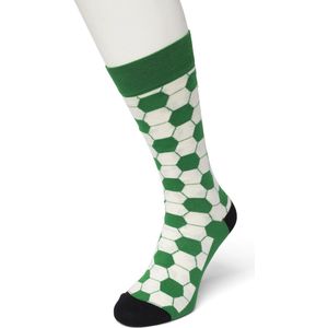 Bonnie Doon Heren Sokken met Voetbal Print maat 40/46 Groen - Thema Sokken - Soccer Ball - Cadeau Sokken - Word je Happy en vrolijk van - Zacht Katoen met Gladde Teennaad - Comfortabel - Perfect Cadeau - Jellybean - BT992119.257