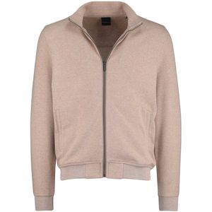 bugatti - Sweatvest - Beige - Met Ritssluiting - Opstaande Kraag - Visgraatmotief