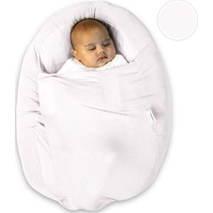 Mimmti Sleepynest relaxhoes voor voedingskussen Ivory - voedingskussen hoes - sluitbare relaxhoes voor baby's - inbakerfunctie - voedingshoezen