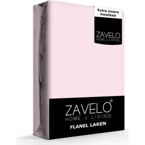 Zavelo Deluxe Flanel Laken Roze - Lits-jumeaux (240x260 cm) - 100% katoen - Extra Dik - Zware Kwaliteit - Hotelkwaliteit