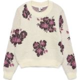 Vero Moda - Vmpoilu Flower Ls O-neck Pullover - Gebreide Trui - Birch/w.flower