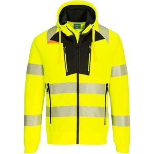 Portwest DX4 Hi-Vis Hoodie met rits DX484 - Geel/Zwart - 4XL