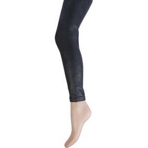 Marianne Leatherlook Legging Craquele Met Fleece Zwart L/XL
