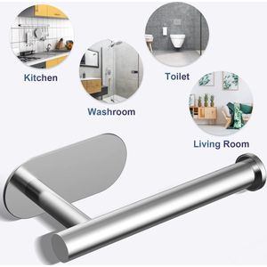 Toiletrolhouder Zelfklevend, SUS 304 Roestvrij Stalen Wandgemonteerde Toiletpapierhouder Voor Badkamer, Wastafel, Toilet, Keuken, Waterbestendig Roestbestendig - Geen Boren