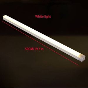LED-lamp met bewegingssensor voor onder kast, ultradunne draadloze kastlamp, USB-oplaadbare magnetische verlichtingsbalk, voor keukenkast, trap, gang, garderobe, kerst, cadeau, buiten