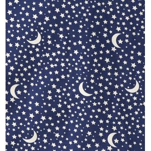 Little Label Meisjes Nachthemd - Maat 92 - Model slaapshirt - Blauw, Wit - Zachte BIO Katoen