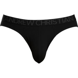 Andrew Christian Sensual Rib Brief w/ ALMOST NAKED® Black - MAAT S - Heren Ondergoed - Slip voor Man - Mannen Brief
