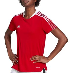 adidas Tiro 21 Sportshirt - Maat XL  - Vrouwen - Rood/Wit