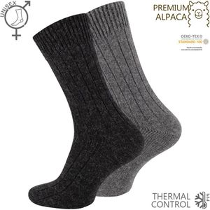 Wollen sokken - Alpaca - herensokken maat 47 50 - 2 paar