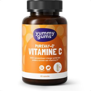 Yummygums • Vitamine C Capsules • PureWay-C® 500 mg • Suikervrij • Vegan • 60 capsules