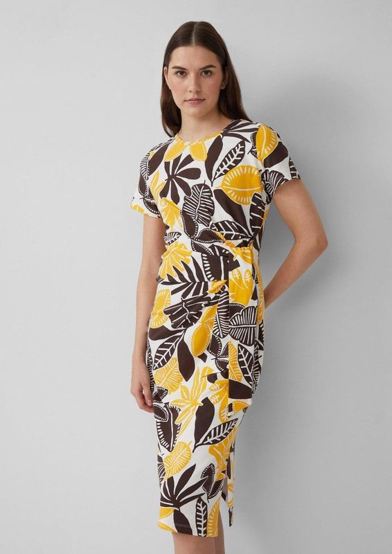 s.Oliver - Midi-Jersey Jurk - Met Geknoopt Detail